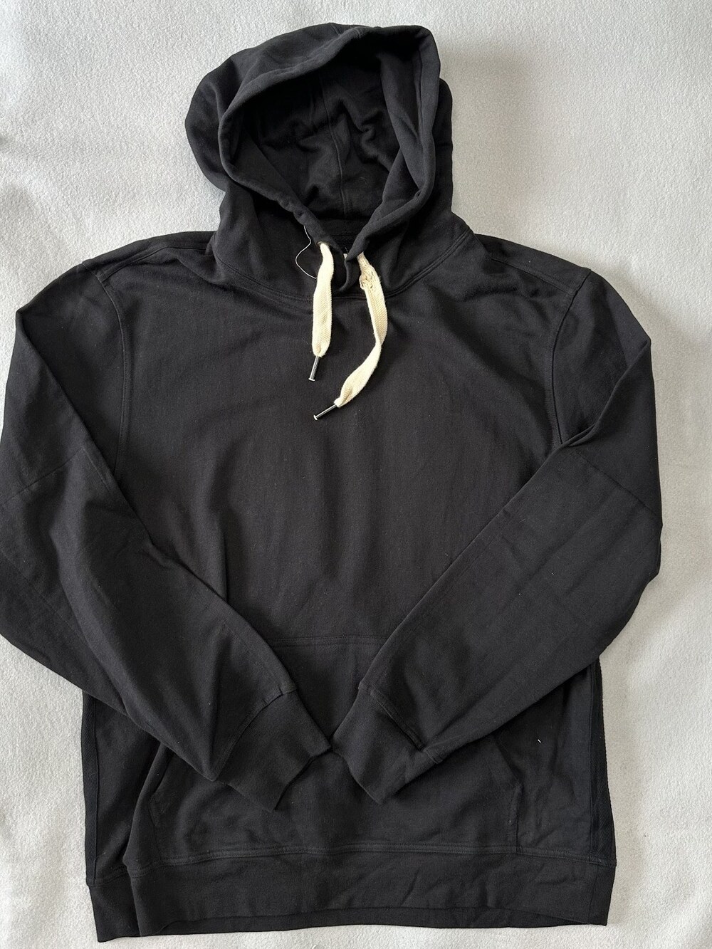 Buck Mason Black Brushed Loopback Hooded Sweatshirt Sz L $98 [DA5]